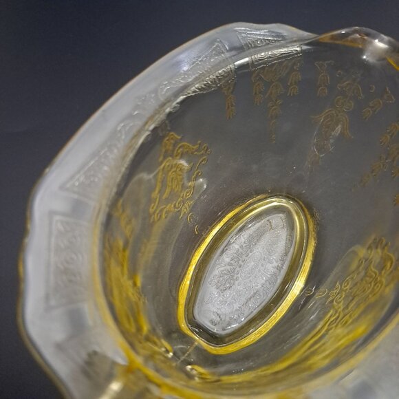Anchor Hocking Princess Yellow Glass Creamer With Embossed Design Vintage - Picture 15 of 15